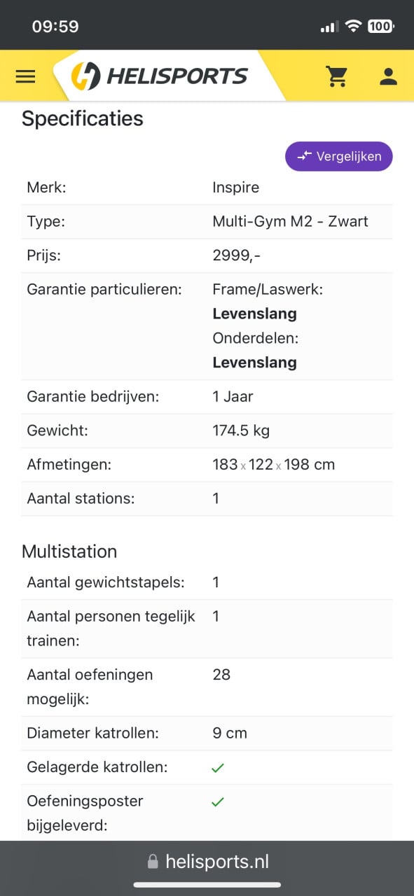 Inspire Multi-Gym M2 zwart krachtstation
