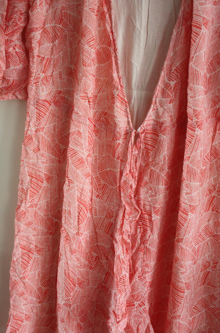 Jurk omslag wit oranje maat L