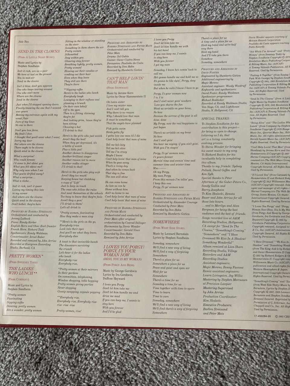LP Barbra Streisand On Broadway The broadway album