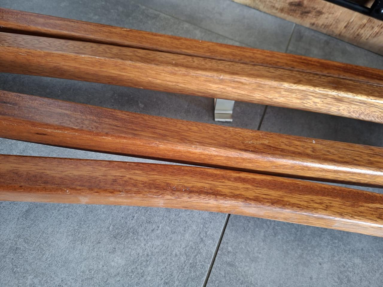 4 stuks vierkante licht gebogen hardhouten trapleuningen