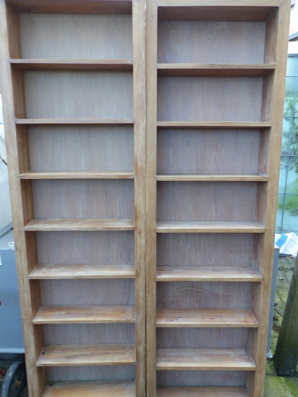 Boekenkast vitrinekast teakhout 2 stuks 60b16d201hoog hangkast