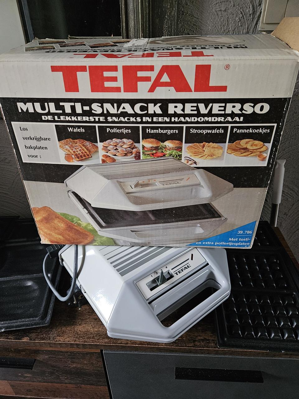 Vintage Tefal Multi-Snack reverso met diverse bakplaten