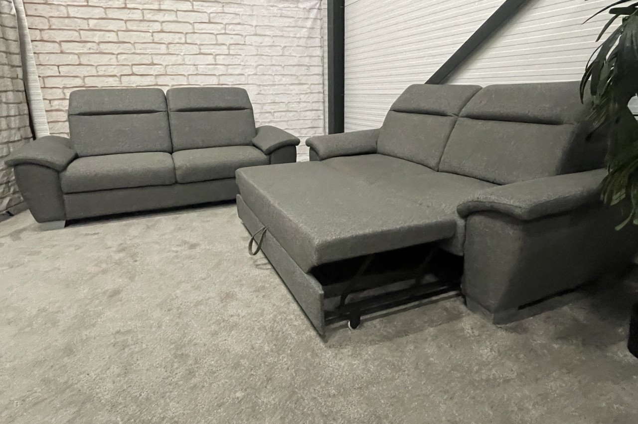 GRATIS LEVERING HEEL NL H&H 2x3 Zits Stoffen Bankstel + Slaap functie