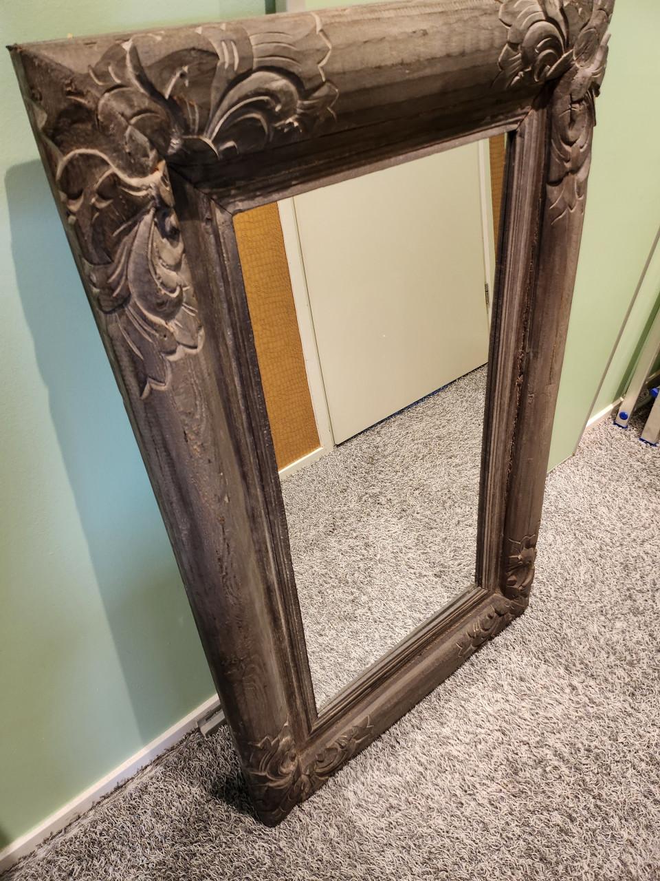 Brocante houten spiegel