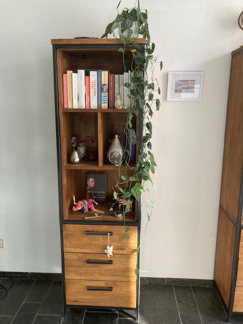 Twee mango houten kasten 190x55x40
