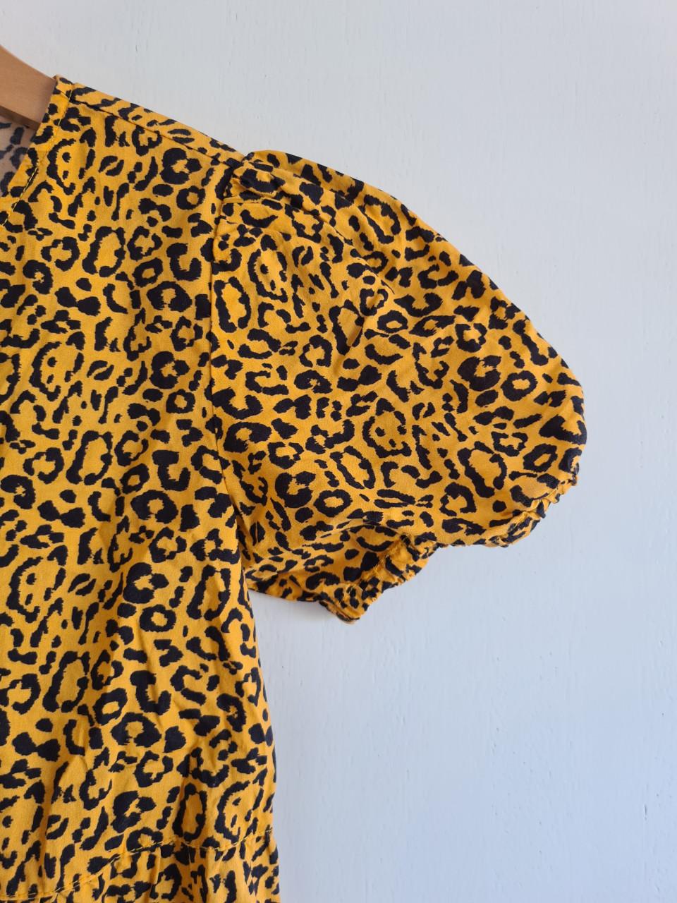 NIK&NIK geel met zwart zomer jurkje Maat 128