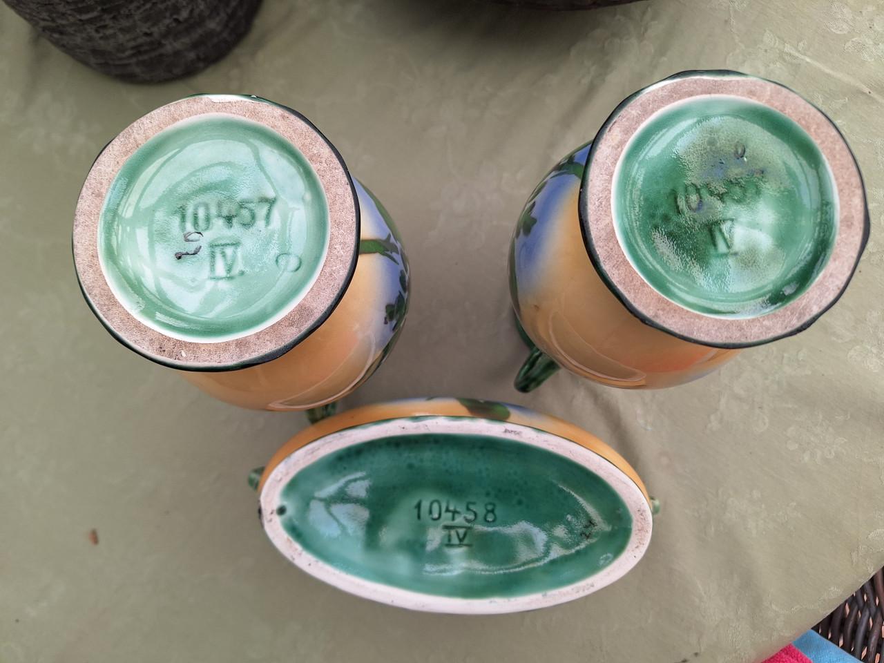 Vintage vazen en pot met bloemmotief