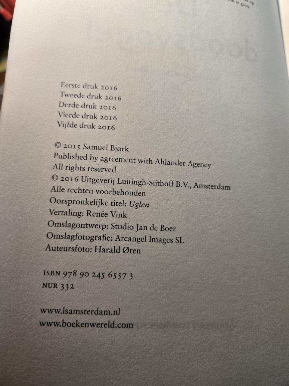 Boek: De doodsvogel van de Noorse auteur Samuel Bjørk.