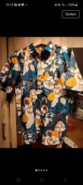 Nieuwe heren hawaii blouse mt xxxl marine /geel gebloemd