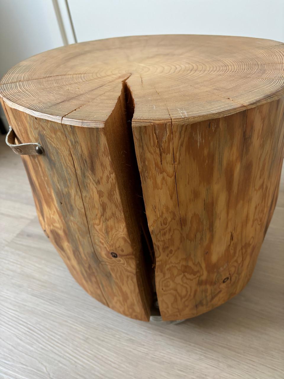 Houten boomstam bijzettafel