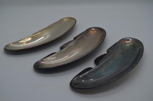 6 Verzilverde visgraatbakjes voor aan je bord. Sjiek-de-friemel dus.