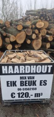 DROOG Haardhout, Eik, Beuk, Es mix! Lengte 30cm, gezaagd, gekliefd!