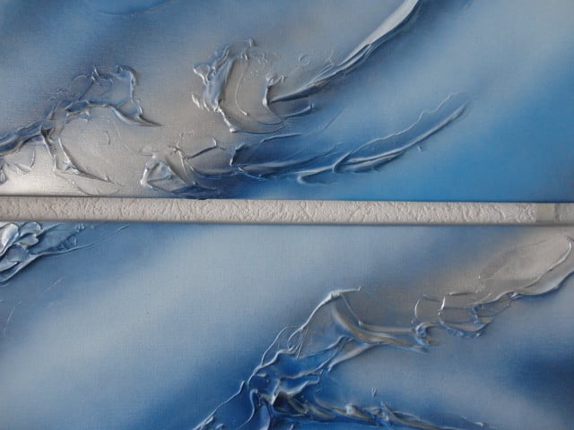 " Blue " prachtig Acryl 2 luik, creatie van Jacky Phoenix