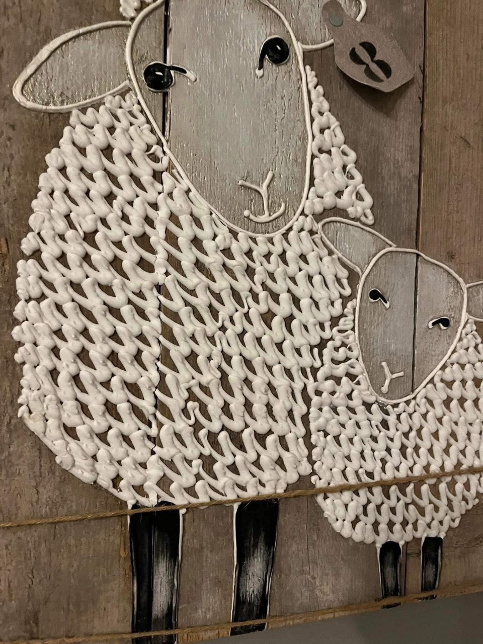 Steigerhout schilderij en schapen op hout