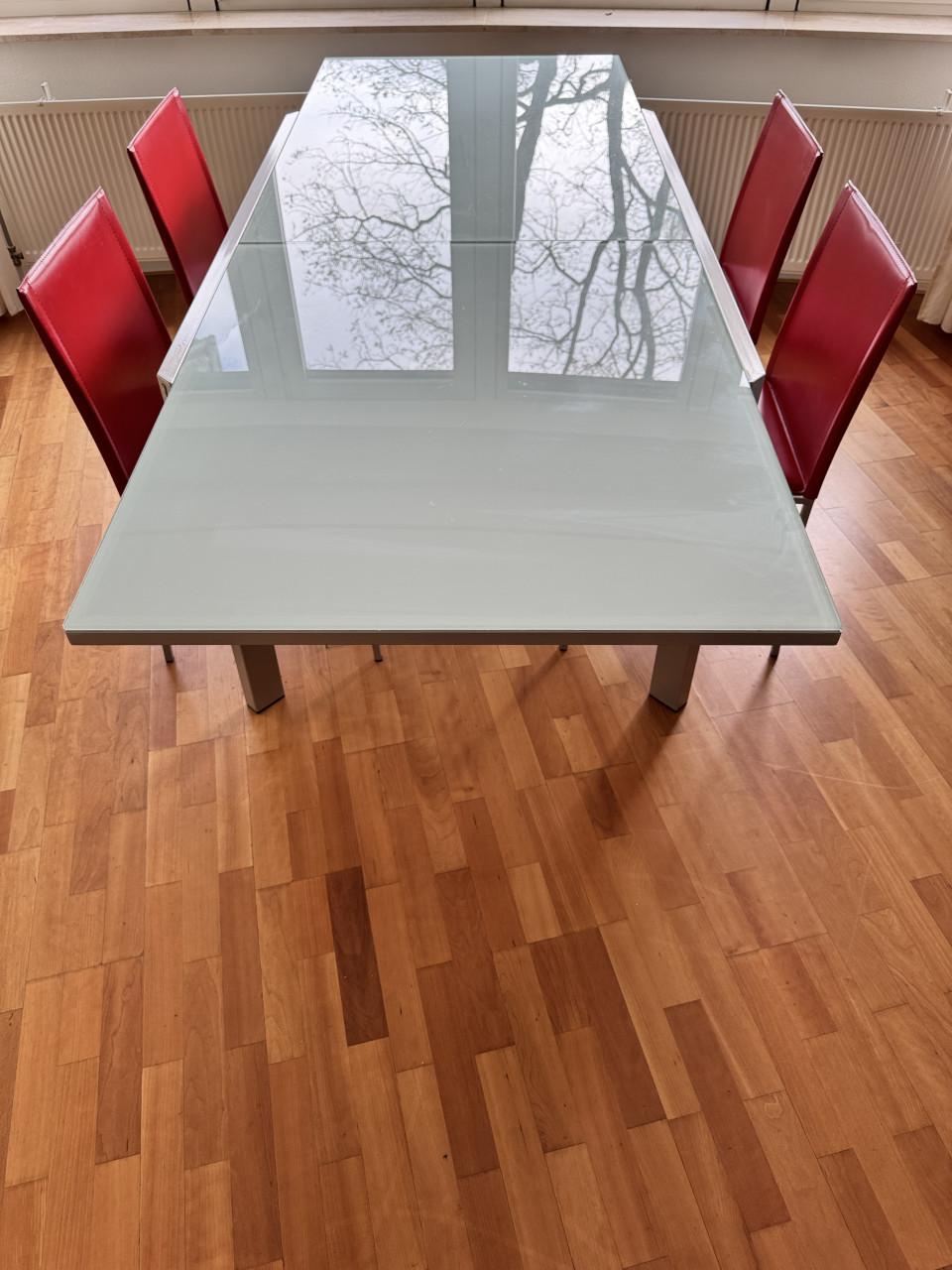 Glazen eettafel 90x130 cm of 90x230 cm