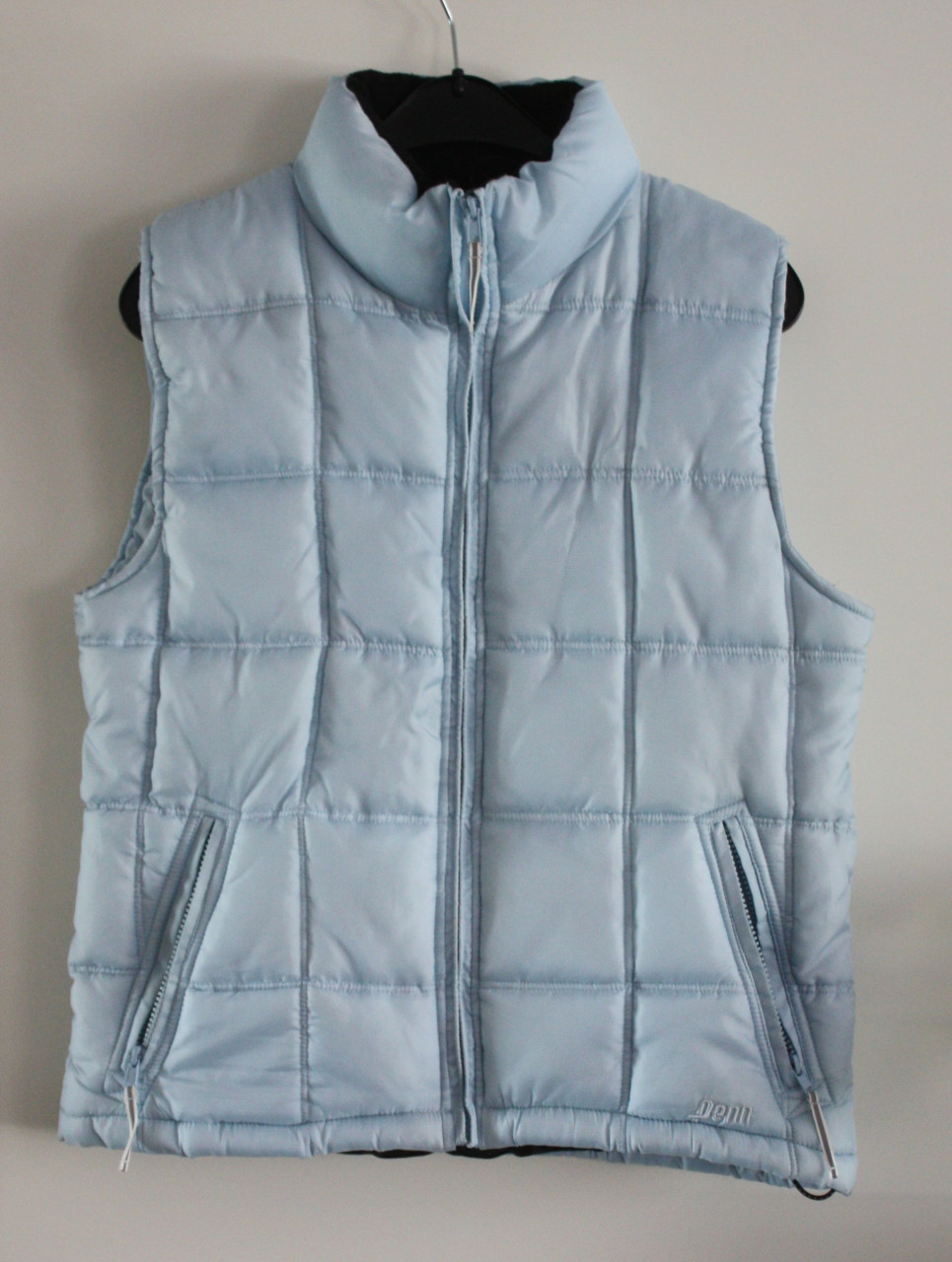 Licht blauwe bodywarmer maat s