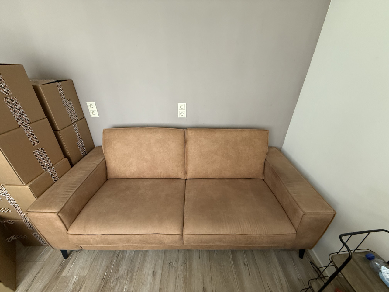 2,5 zits bank cognac kleur