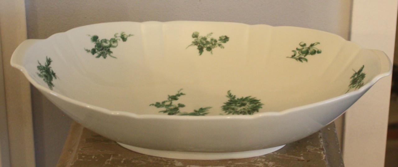 Schaal met donkergroene rozen print