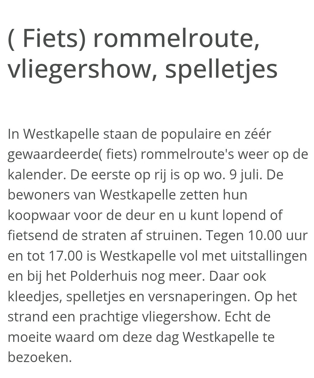 Rommelroute en meer