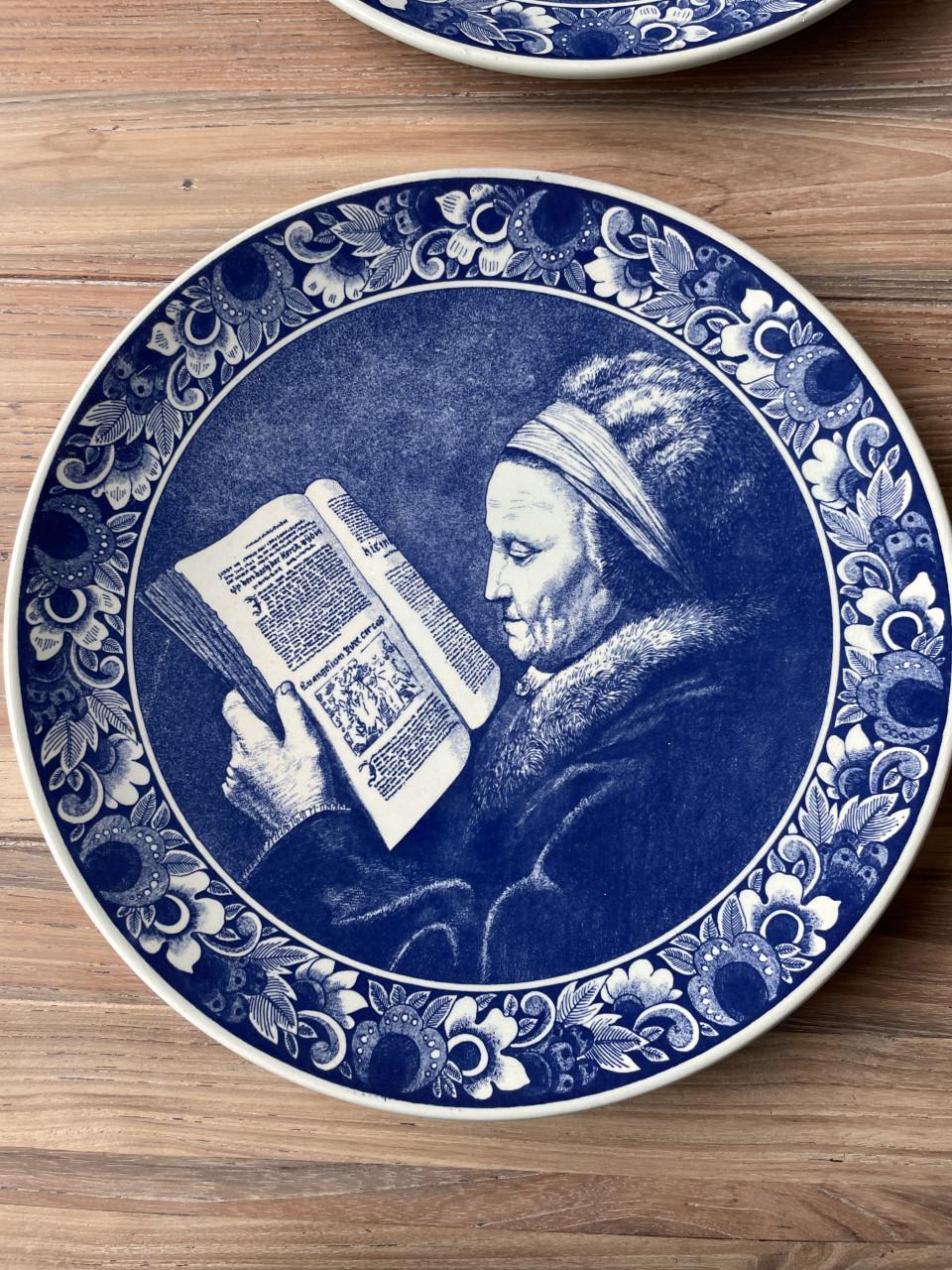 4 Delfs blauwe borden