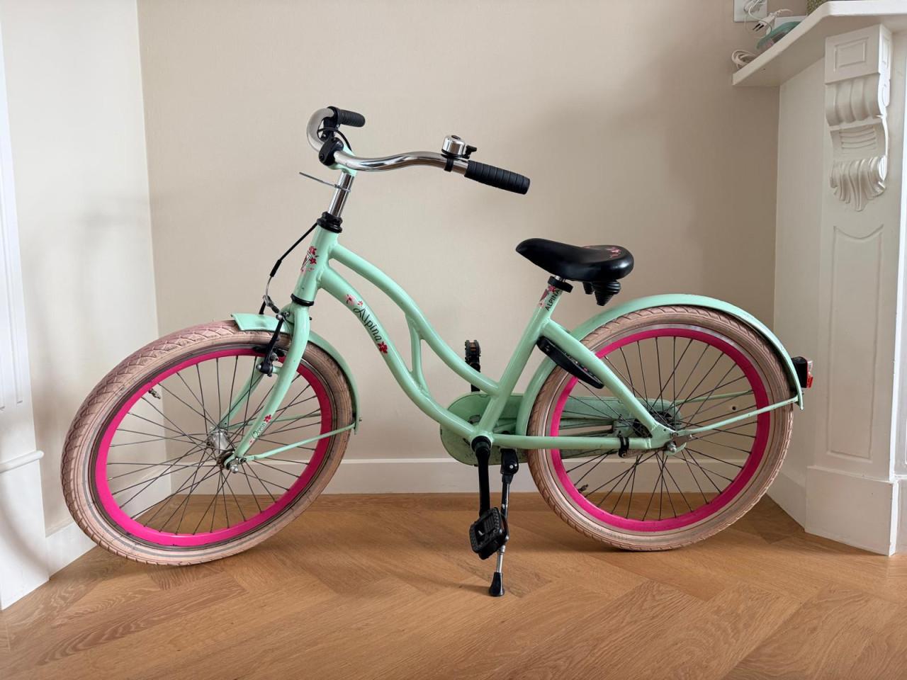 Alpina Ocean 22 inch kinderfiets mintgroen/roze