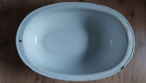 Wit Emaille Kinderbadje 70x47 cm.