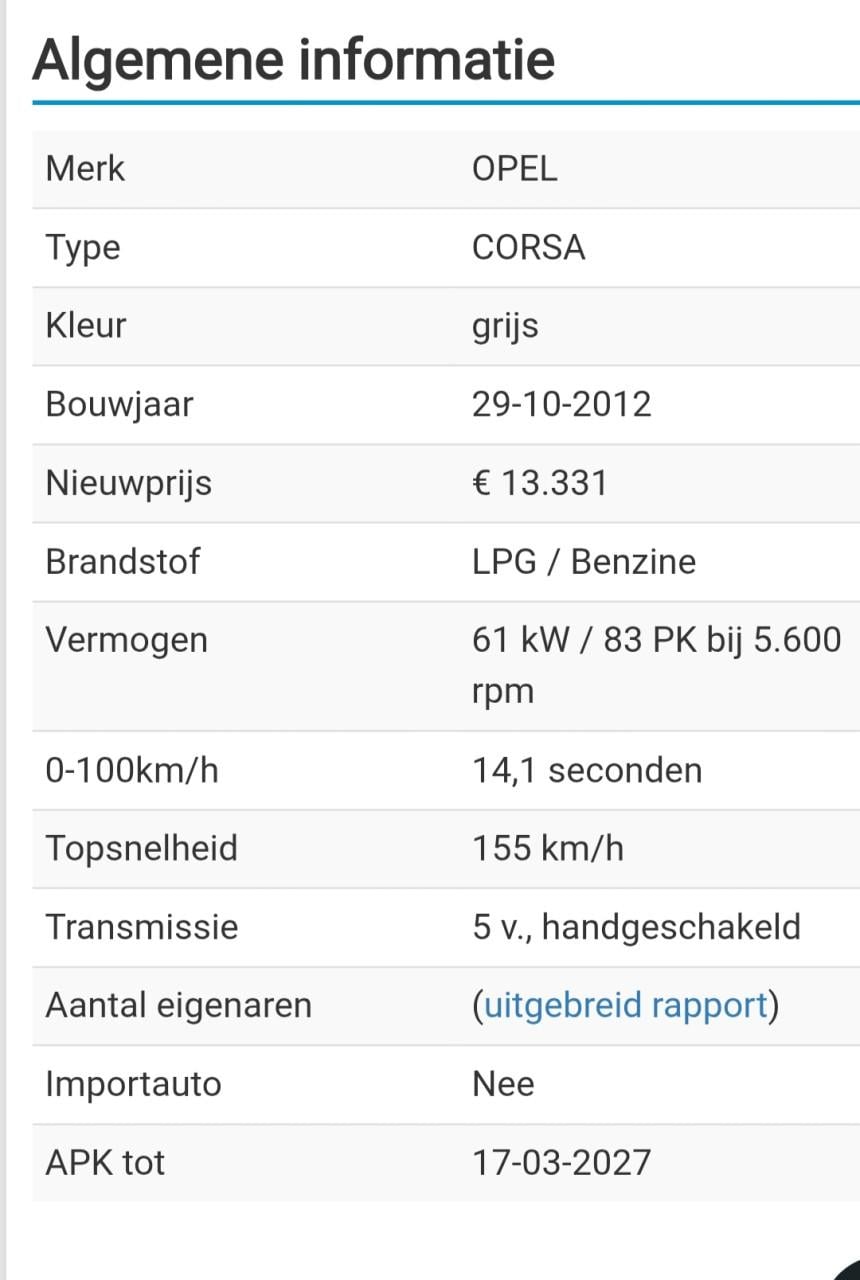 Opel Corsa 1.2 Lpg G3 2012