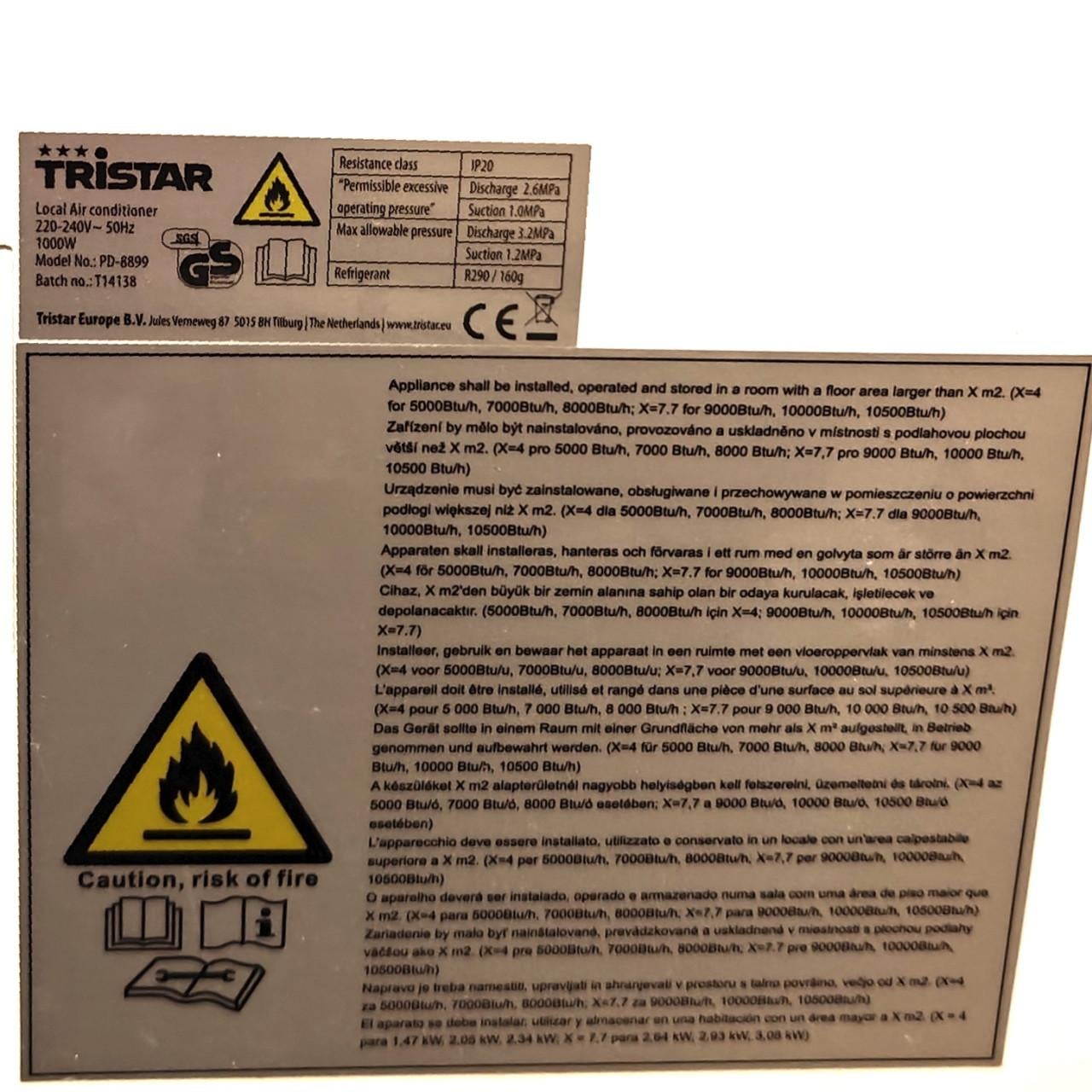 5x Mobiele Airco Tristar met slang