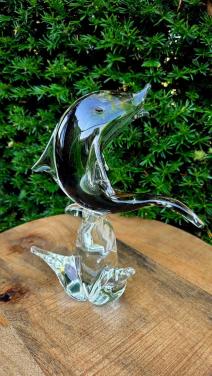🐬 Prachtige Dolfijn Sculptuur van massief glas.
