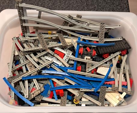 Vintage Lego trein rails etc