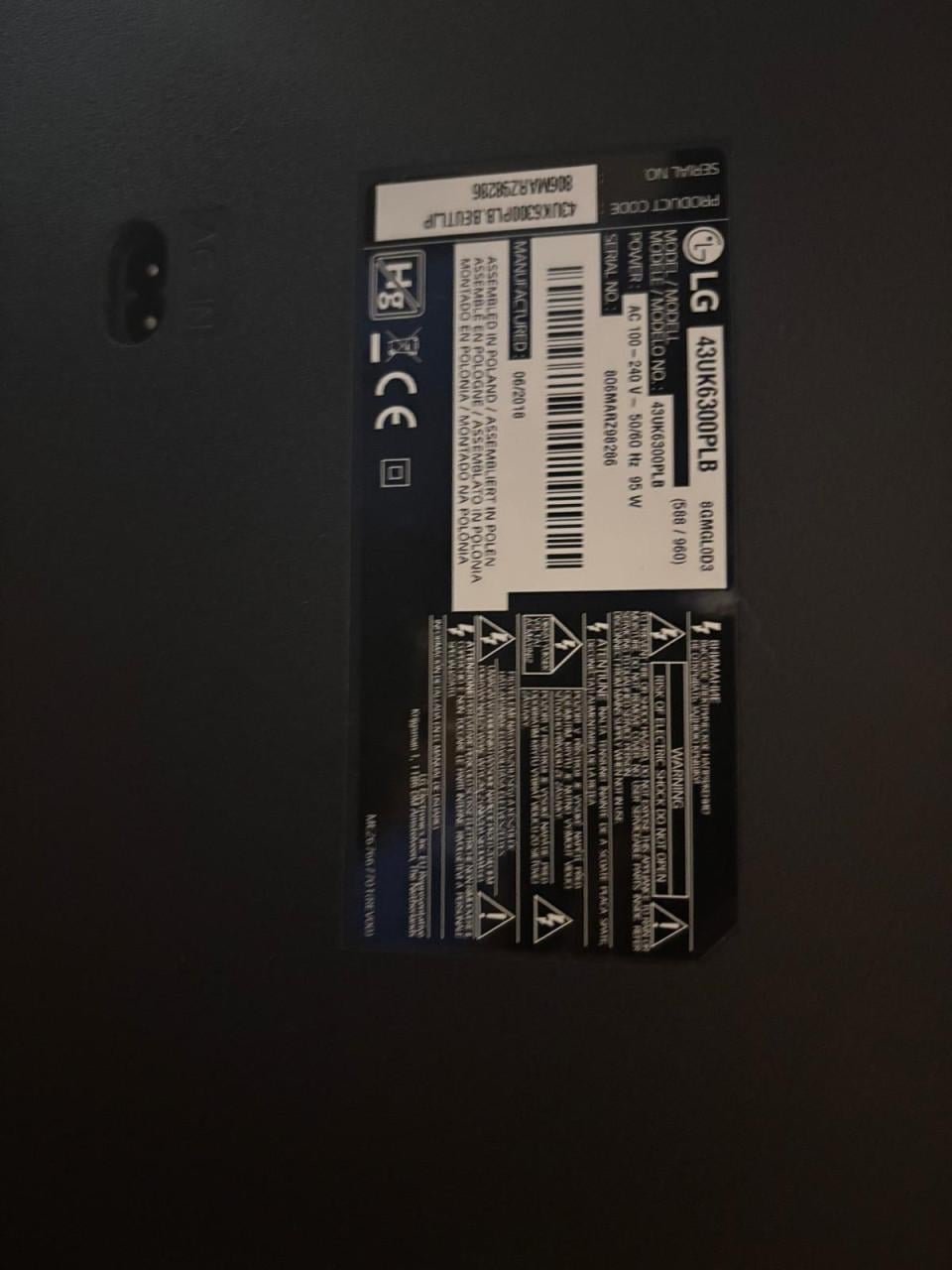 LG 43UK6300PLB 4K UHD Smart TV
