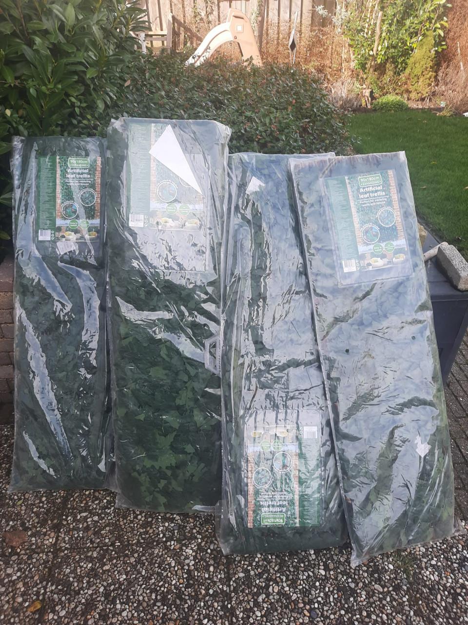 Tuinscherm met kunst klimop