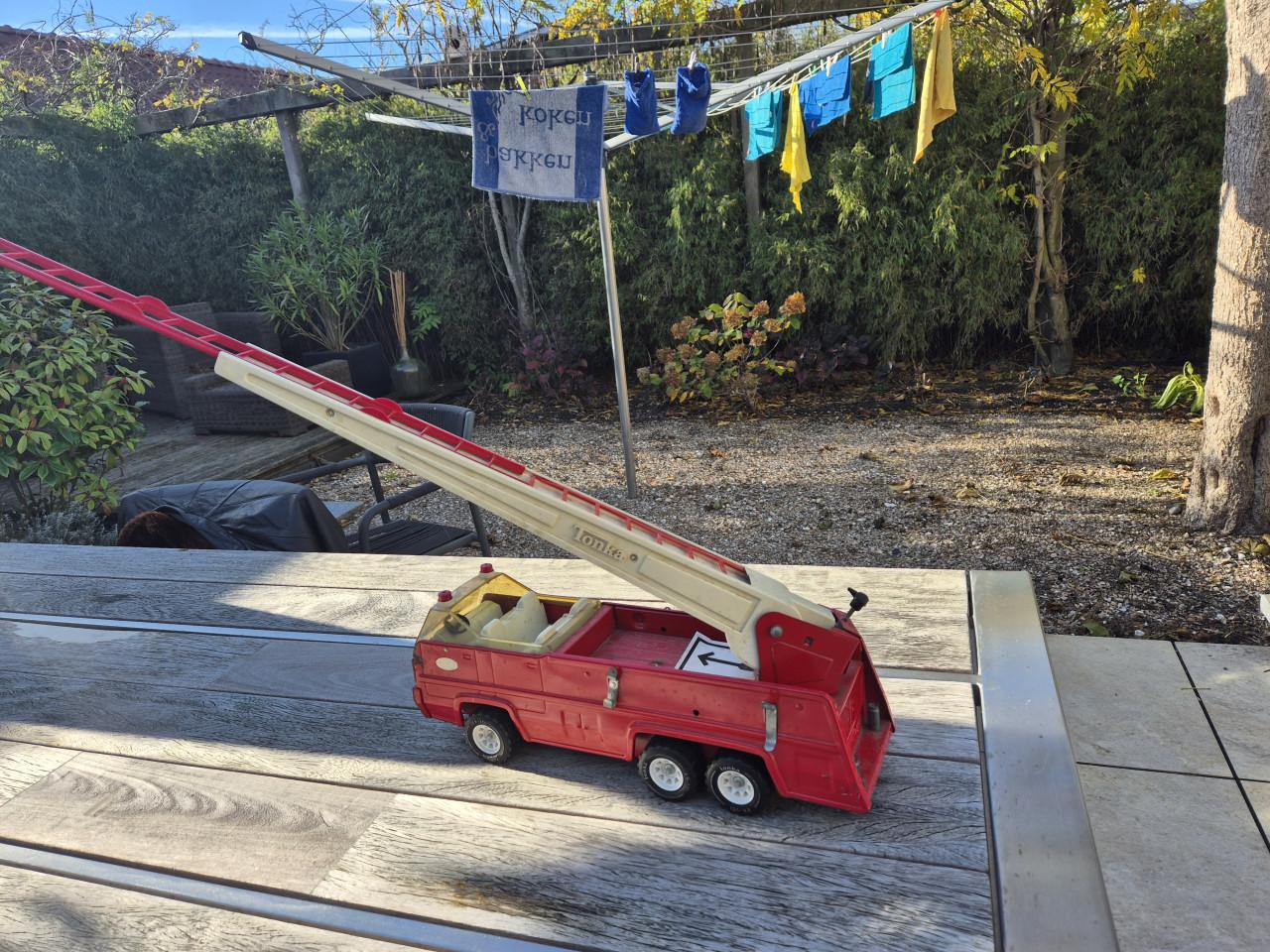 Tonka brandweerauto jaren zeventig gekocht in de VS.