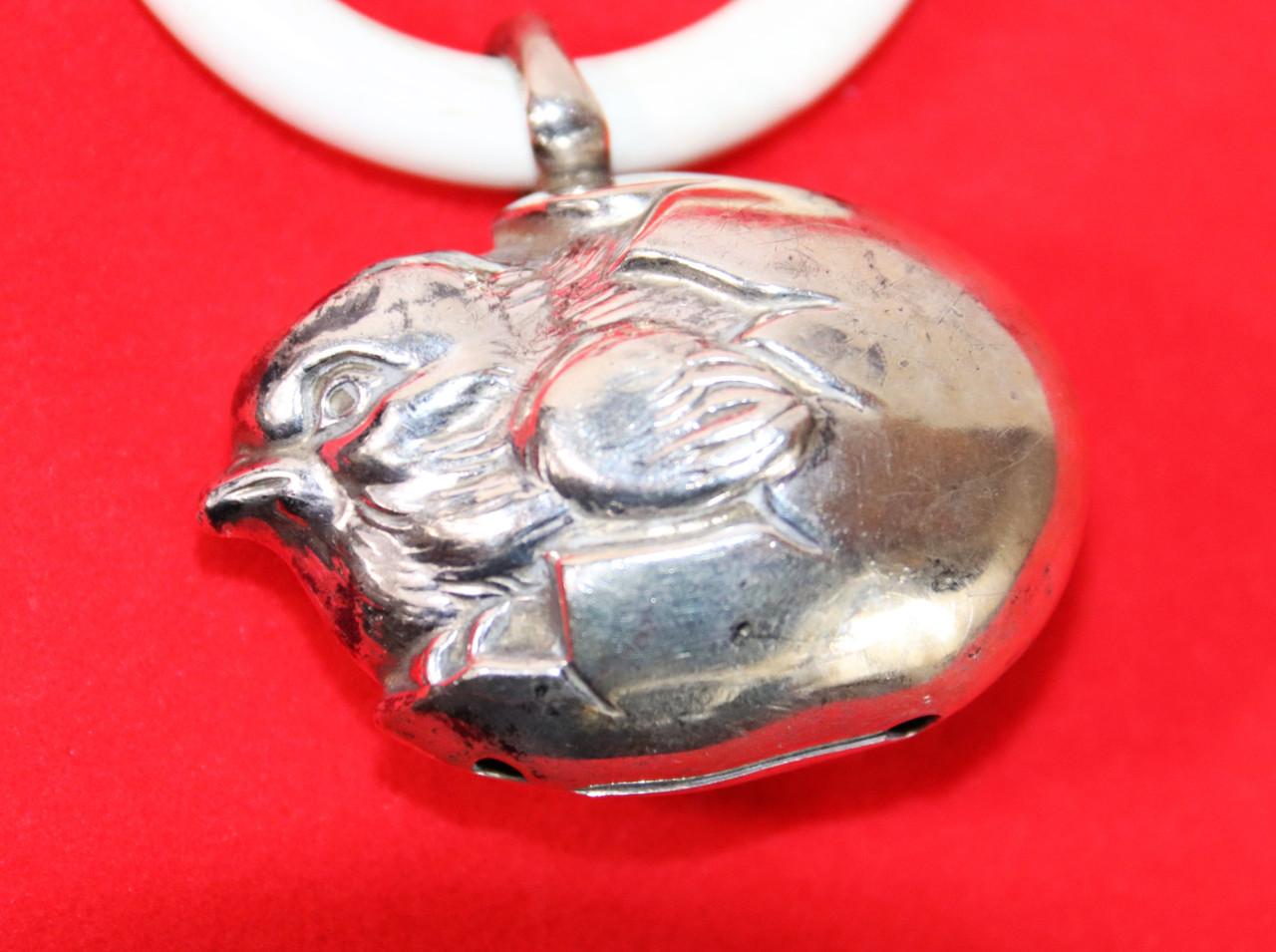 Rammelaar met bijtring( kuiken komt uit ei )