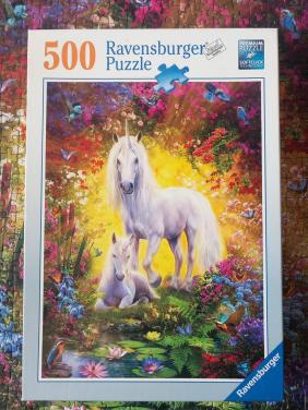 Puzzel Eenhoorn met veulen