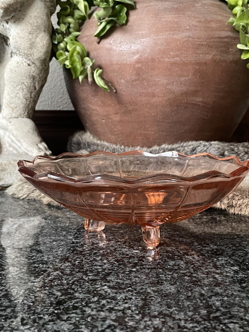 Persglazen fruitschaal met bord (set)