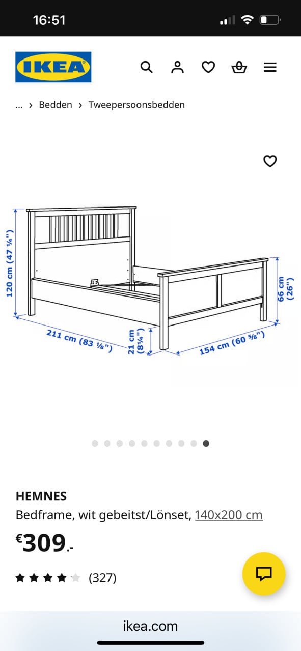 Tweepersoonsbed Hemnes van IKEA. Met lades, compleet