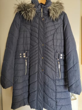Dames winterjas, maat 40, donkerblauw