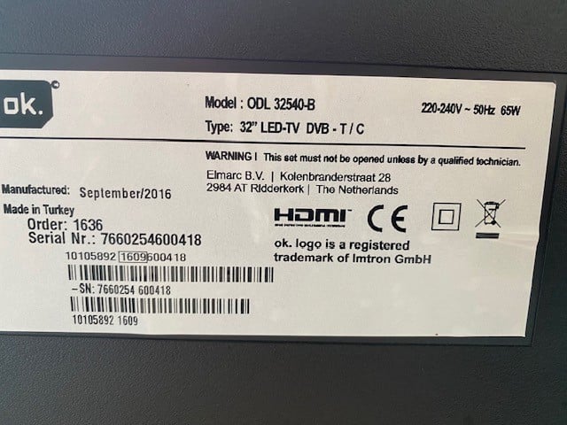 TV 32 inch GERESRVEERD