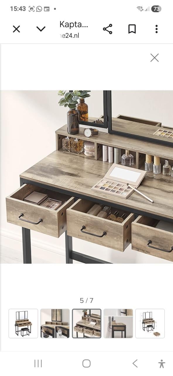 Kaptafel met spiegel