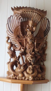 Garuda zeer gedetailleerd Javaans houtsnijwerk