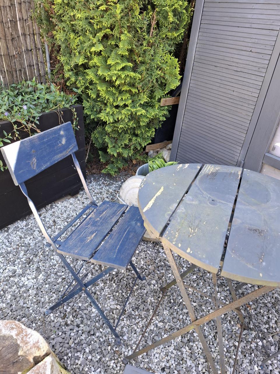 Bistroset hout/metaal