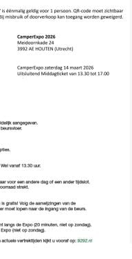 Camperbeurs middagtickets in Houten - 14 maart