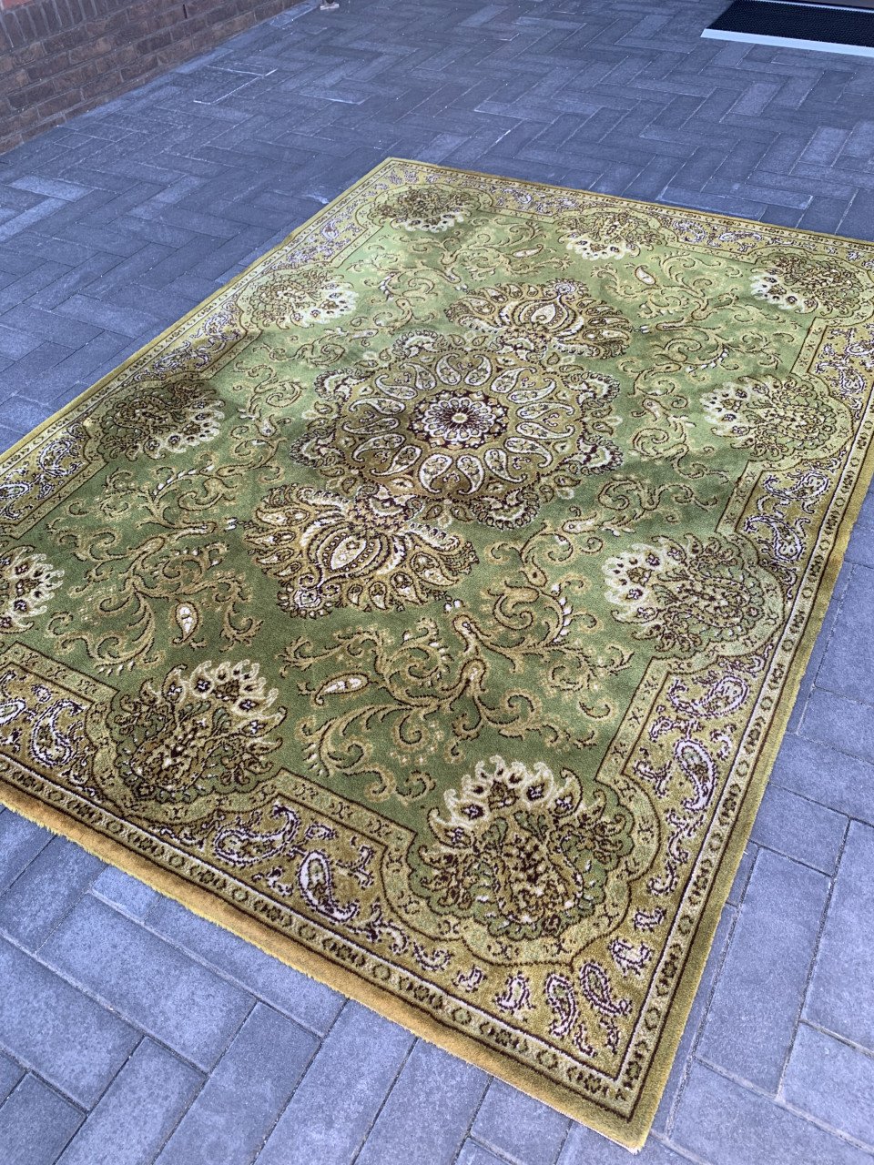 ✨Super Leuk Groen Vintage Vloerkleed van Zuiver Scheerwol✨