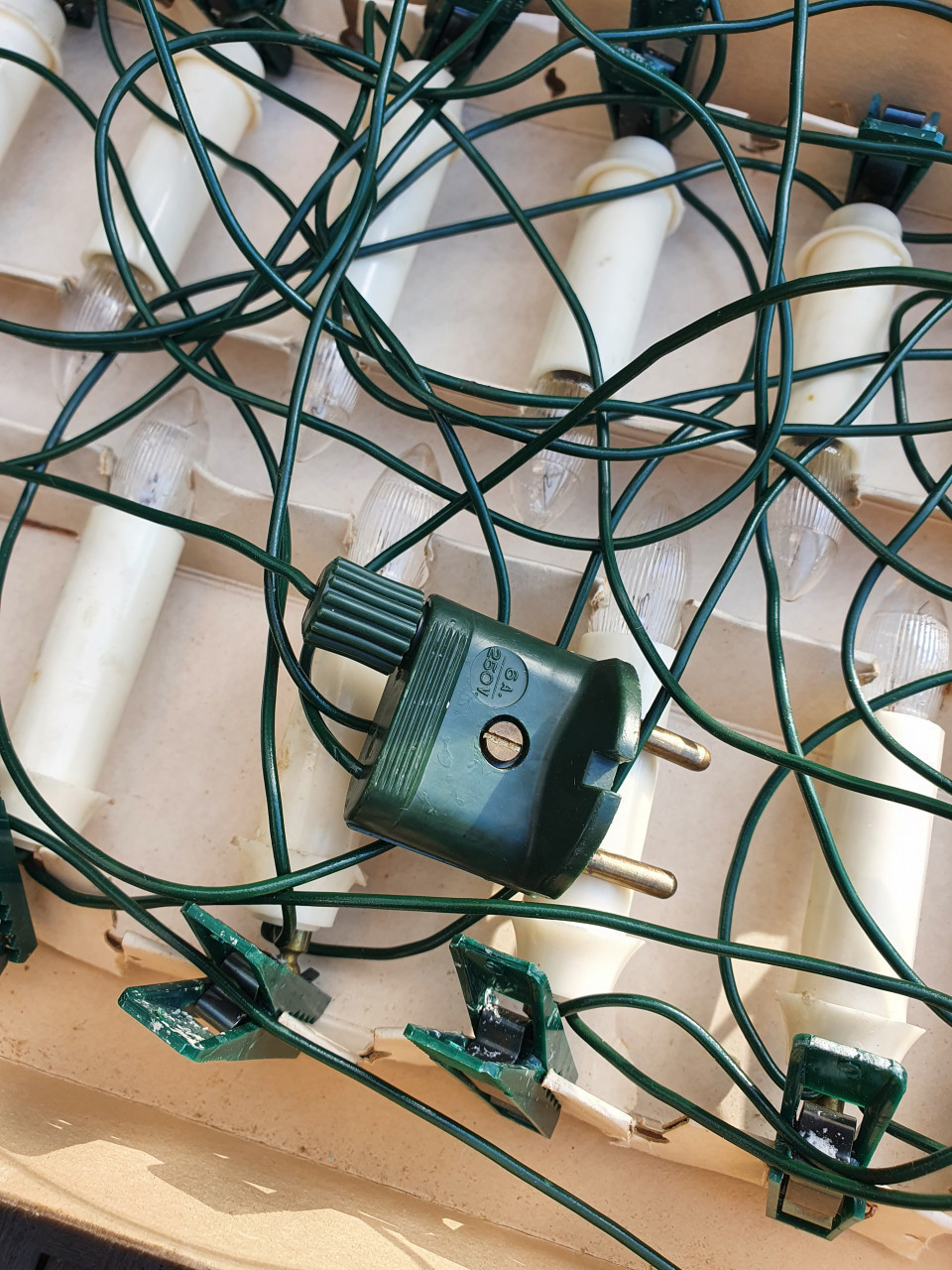 2 x jaren 60 en 70 werkende kerstverlichting met originele philips lampjes