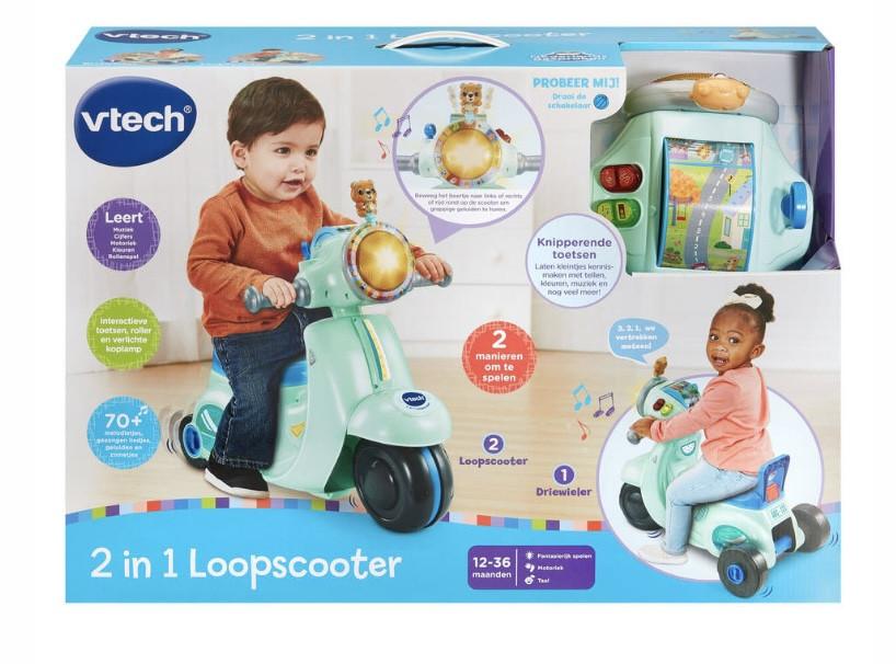 V-Tech peuter loopscooter 2in1
