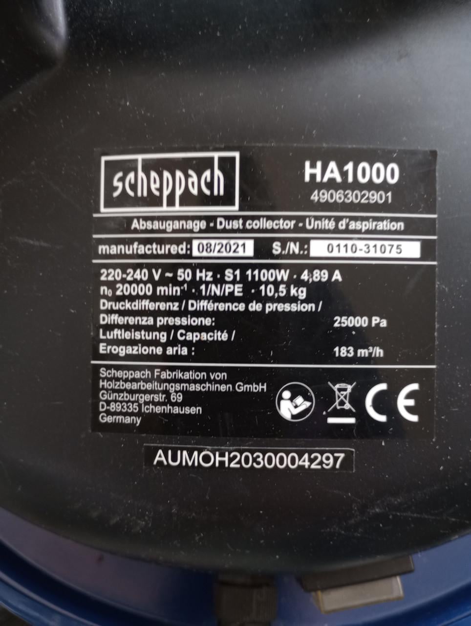 Scheppach HA1000 stofzuiger
