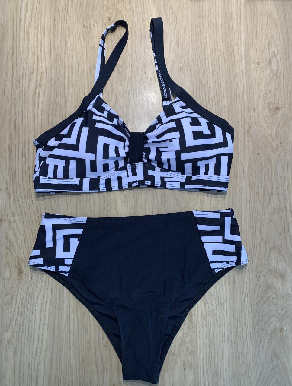 Zwart-wit bikini maat M