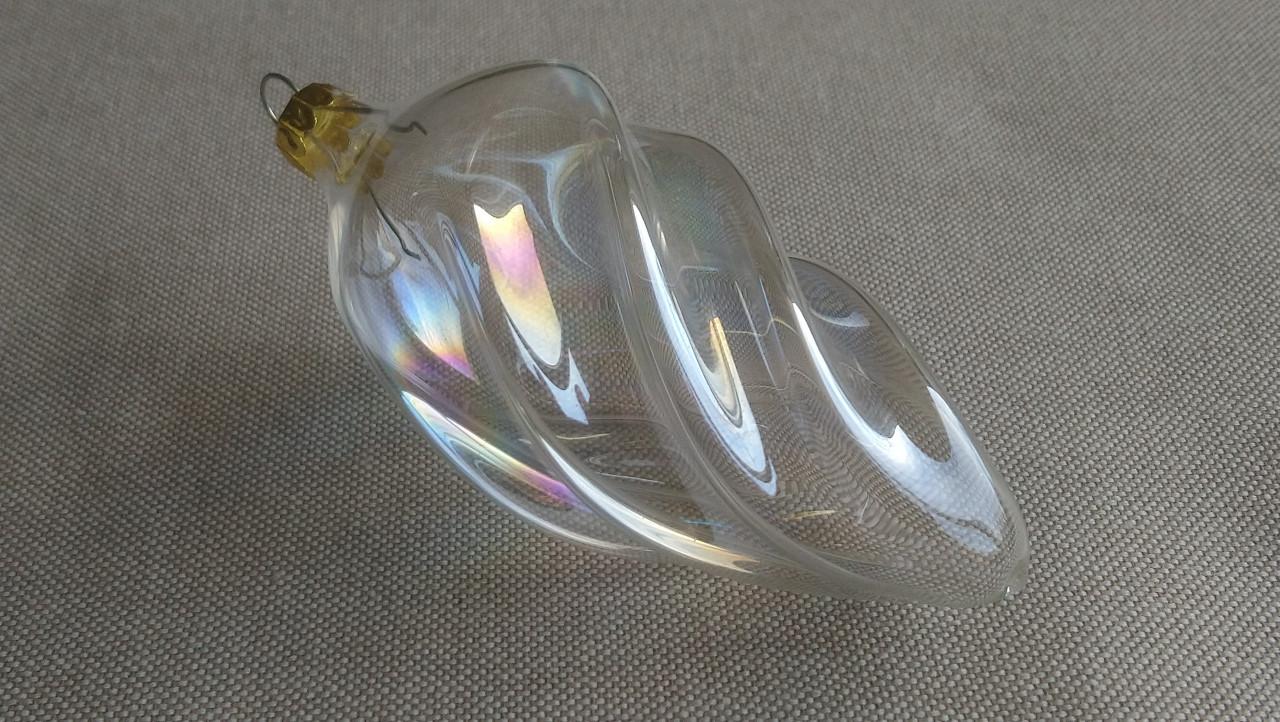 Kerstbal glas pegel gedraaid 12 cm