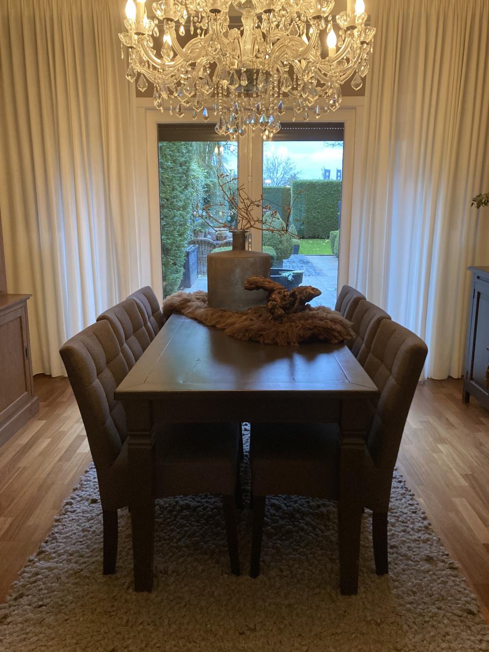 Set van 6 eetkamerstoelen Taupe/Bruin stof